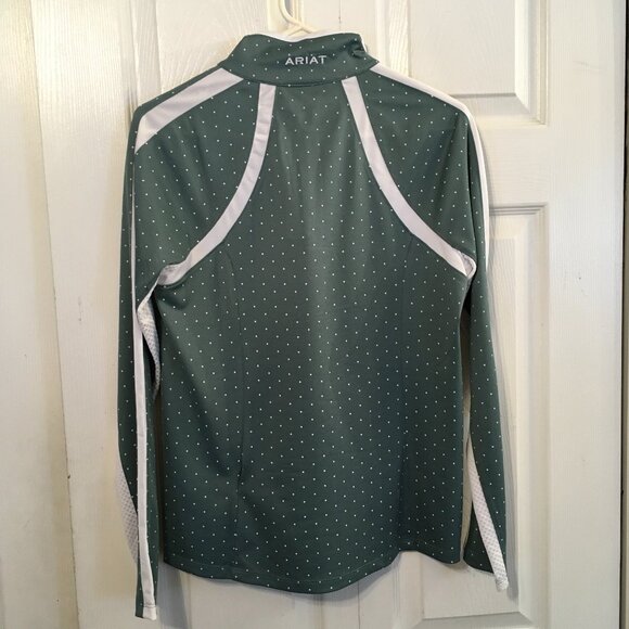 Ariat TEK Sunstopper 3.0 1/4 Zip Top Green/White - Picture 6 of 9